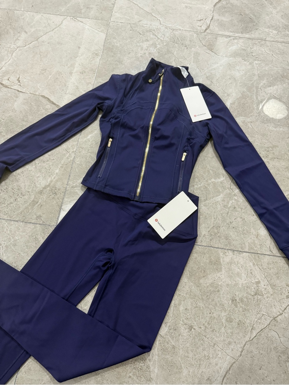 lululemon athletica Navy Zip Jacket & High-Rise Leggings Set - Picture 2 of 4
